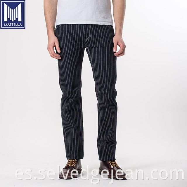 custom 12oz lined rear pockets Indigo warp/dark blue weft selvedge denim jeans super slim tapered blue cut for men